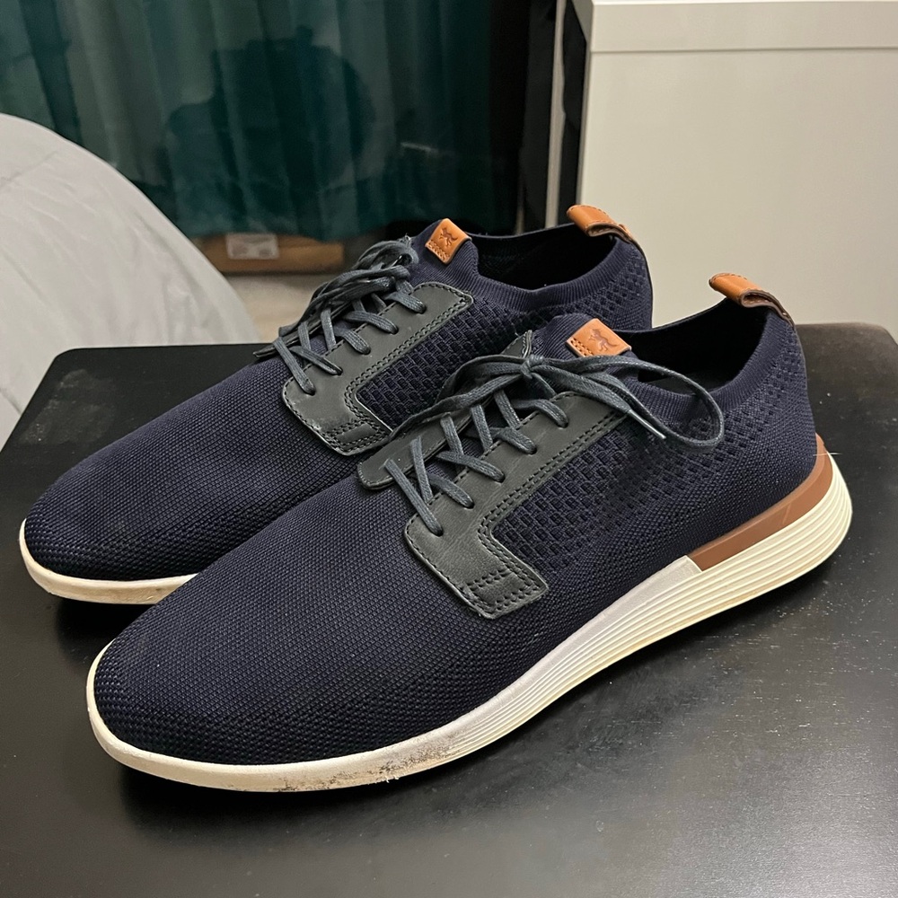 Wolf & Shepherd Swiftknit Derby Navy Blue White Knit Shoes Men's Size 11